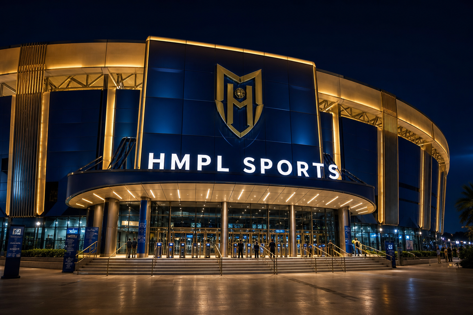 HMPL Sports venue at night